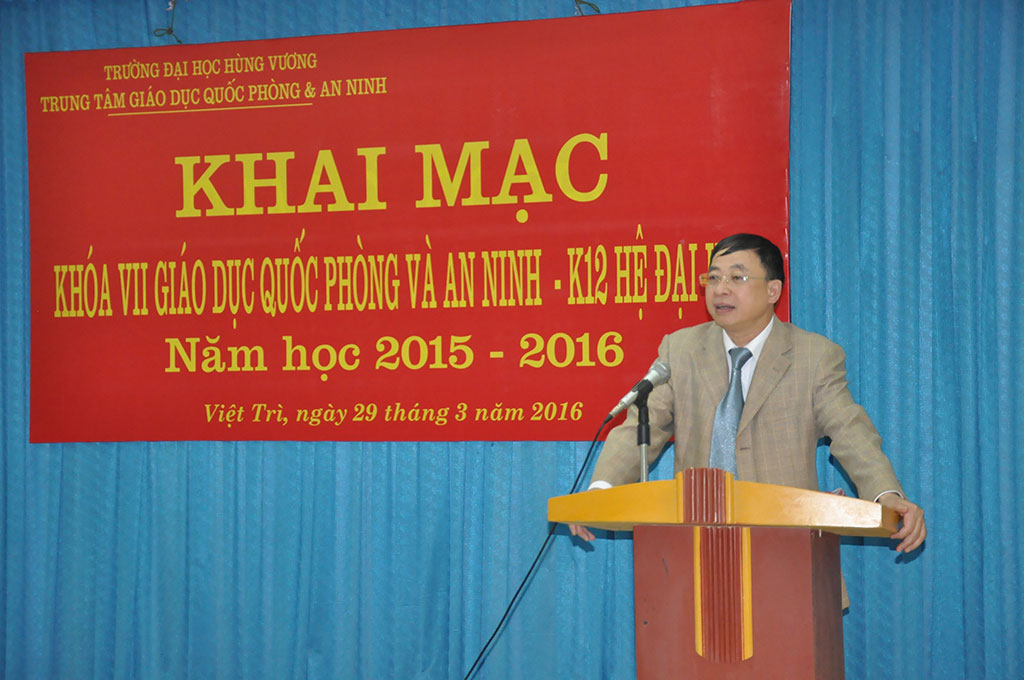 Truong Dai hoc Hung Vuong to chuc khai mac Khoa VII Giao duc quoc phong va an ninh - K12 dai hoc nam hoc 2015-2016